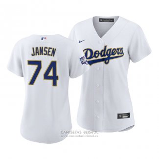 Camiseta Beisbol Mujer Los Angeles Dodgers Kenley Jansen 2021 Gold Program Replica Blanco