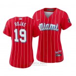 Camiseta Beisbol Mujer Miami Marlins Miguel Rojas 2021 City Connect Sugar Kings Rojo
