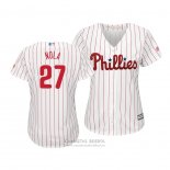 Camiseta Beisbol Mujer Philadelphia Phillies Aaron Nola Cool Base Primera Blanco