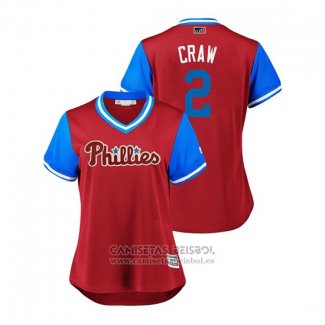 Camiseta Beisbol Mujer Philadelphia Phillies J.p. Crawford 2018 LLWS Players Weekend Craw Scarlet