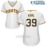 Camiseta Beisbol Mujer Pittsburgh Pirates Chad Kuhl Blanco Cool Base