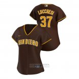 Camiseta Beisbol Mujer San Diego Padres Joey Lucchesi Replica 2020 Road Marron