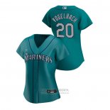 Camiseta Beisbol Mujer Seattle Mariners Daniel Vogelbach 2020 Replica Alterno Verde