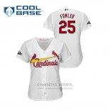 Camiseta Beisbol Mujer St. Louis Cardinals Dexter Fowler 2019 Postemporada Cool Base Blanco
