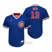 Camiseta Beisbol Nino Chicago Cubs David Bote Cooperstown Collection Road Azul