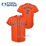 Camiseta Beisbol Nino Houston Astros Alex Bregman Cool Base Alterno Naranja