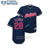 Camiseta Beisbol Nino Indians Corey Kluber Cool Base Alterno Replica Azul