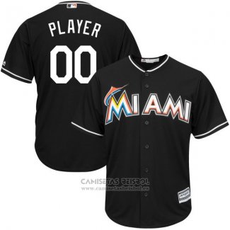 Camiseta Beisbol Nino Miami Marlins Personalizada Negro