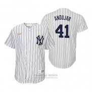 Camiseta Beisbol Nino New York Yankees Miguel Andujar Cooperstown Collection Primera Blanco