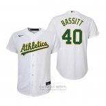 Camiseta Beisbol Nino Oakland Athletics Chris Bassitt Replica Primera Blanco