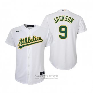 Camiseta Beisbol Nino Oakland Athletics Reggie Jackson Replica Primera Blanco