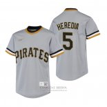 Camiseta Beisbol Nino Pittsburgh Pirates Guillermo Heredia Cooperstown Collection Road Gris