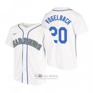 Camiseta Beisbol Nino Seattle Mariners Daniel Vogelbach Cooperstown Collection Primera Blanco