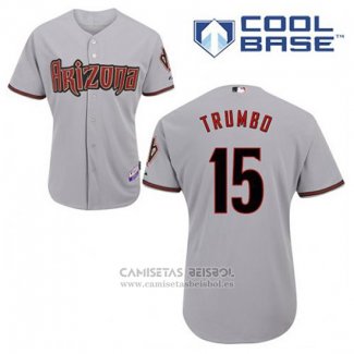 Camiseta Beisbol Hombre Arizona Diamondbacks 15 Mark Trumbo Gris Cool Base