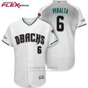 Camiseta Beisbol Hombre Arizona Diamondbacks 2017 Postemporada 6 David Peralta Blanco Flex Base