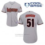 Camiseta Beisbol Hombre Arizona Diamondbacks 51 Randy Johnson Gris Cool Base