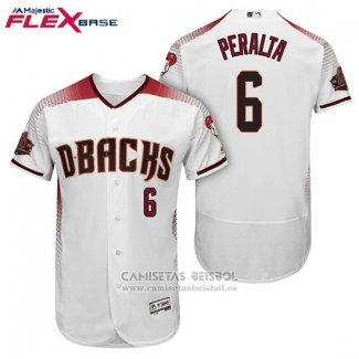 Camiseta Beisbol Hombre Arizona Diamondbacks 6 David Peralta Blanco Rojo Primera Flex Base