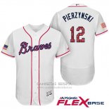 Camiseta Beisbol Hombre Atlanta Braves 2017 Estrellas y Rayas 12 A.J. Pierzynski Blanco Flex Base