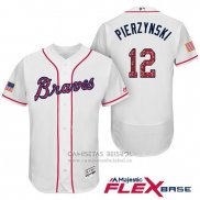 Camiseta Beisbol Hombre Atlanta Braves 2017 Estrellas y Rayas 12 A.J. Pierzynski Blanco Flex Base