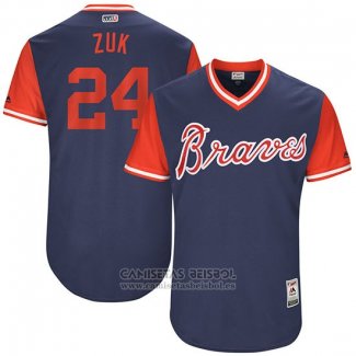 Camiseta Beisbol Hombre Atlanta Braves 2017 Little League World Series 24 Kurt Suzuki Azul