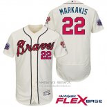 Camiseta Beisbol Hombre Atlanta Braves 22 Nick Markakis Crema 2017 All Star Flex Base
