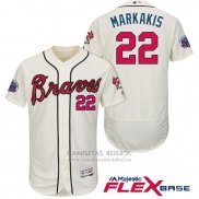 Camiseta Beisbol Hombre Atlanta Braves 22 Nick Markakis Crema 2017 All Star Flex Base