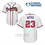 Camiseta Beisbol Hombre Atlanta Braves 23 David Justice Blanco Primera Cool Base