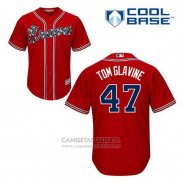 Camiseta Beisbol Hombre Atlanta Braves 47 Tom Glavine Rojo Alterno Cool Base