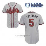 Camiseta Beisbol Hombre Atlanta Braves 5 Frojodie Freeman Gris Cool Base