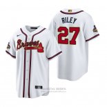 Camiseta Beisbol Hombre Atlanta Braves Austin Riley 2022 Gold Program Replica Blanco