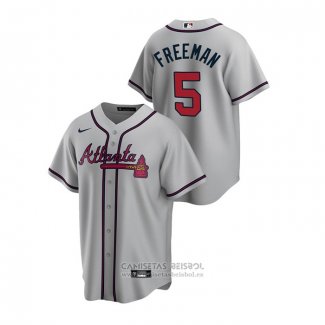 Camiseta Beisbol Hombre Atlanta Braves Freddie Freeman 2020 Replica Road Gris