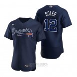 Camiseta Beisbol Hombre Atlanta Braves Jorge Soler Autentico Azul