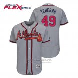 Camiseta Beisbol Hombre Atlanta Braves Julio Teheran Flex Base Autentico Collezione Road 2019 Gris