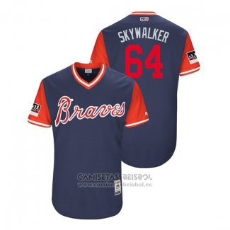 Camiseta Beisbol Hombre Atlanta Braves Luke Jackson 2018 LLWS Players Weekend Skywalker Azul