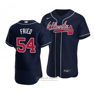 Camiseta Beisbol Hombre Atlanta Braves Max Fried Autentico Alterno Azul