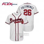 Camiseta Beisbol Hombre Atlanta Braves Mike Foltynewicz Flex Base Autentico Collezione Primera 2019 Blanco