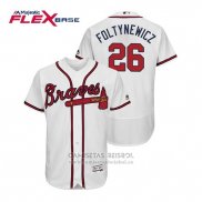 Camiseta Beisbol Hombre Atlanta Braves Mike Foltynewicz Flex Base Autentico Collezione Primera 2019 Blanco