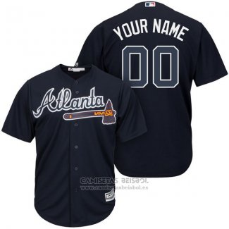 Camiseta Beisbol Hombre Atlanta Braves Personalizada Negro