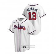 Camiseta Beisbol Hombre Atlanta Braves Ronald Acuna Jr. Autentico Blanco