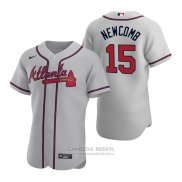 Camiseta Beisbol Hombre Atlanta Braves Sean Newcomb Autentico 2020 Road Gris