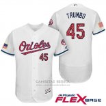 Camiseta Beisbol Hombre Baltimore Orioles 2017 Estrellas Y Rayas 45 Mark Trumbo Blanco Flex Base