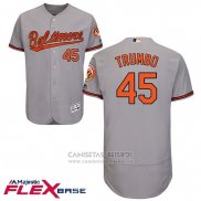 Camiseta Beisbol Hombre Baltimore Orioles 45 Mark Trumbo Gris Flex Base