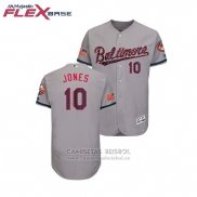 Camiseta Beisbol Hombre Baltimore Orioles Adam Jones 2018 Stars & Stripes Flex Base Gris