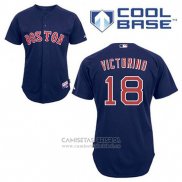 Camiseta Beisbol Hombre Boston Red Sox 18 Shane Victorino Azul Alterno Cool Base