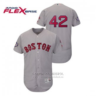 Camiseta Beisbol Hombre Boston Red Sox 2019 Jackie Robinson Day Flex Base Gris