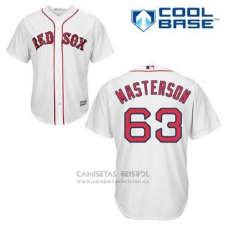 Camiseta Beisbol Hombre Boston Red Sox 63 Justin Masterson Blanco Primera Cool Base