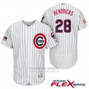 Camiseta Beisbol Hombre Chicago Cubs 2017 Estrellas y Rayas Cubs 28 Kyle Hendricks Blanco Flex Base