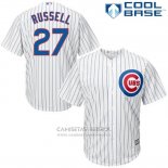 Camiseta Beisbol Hombre Chicago Cubs 27 Addison Russell Blanco Cool Base