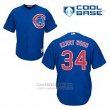 Camiseta Beisbol Hombre Chicago Cubs 34 Kerry Wood Azul Alterno Cool Base