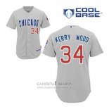 Camiseta Beisbol Hombre Chicago Cubs 34 Kerry Wood Gris Cool Base